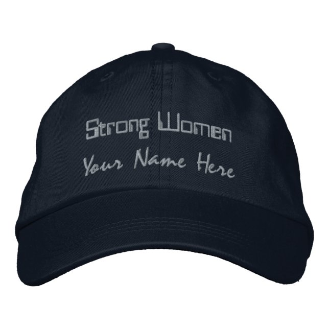 Strong Women Personalisiert Navy-Hat Stilvolle Wom Bestickte Baseballkappe (Vorderseite)