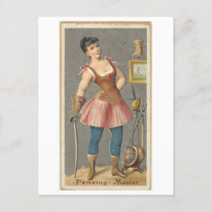 Strong Women Series #12: Fencing Master Vintag Postkarte