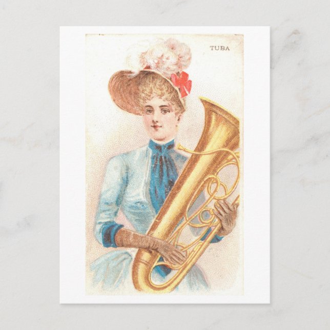 Strong Women Series #36: Tuba Player Vintag Postkarte (Vorderseite)