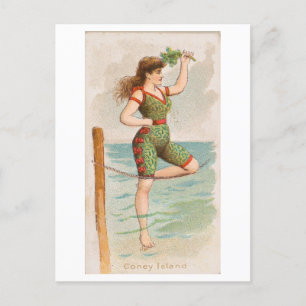 Strong Women Series #38: Schwimmerin Vintage Postkarte
