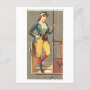 Strong Women Series #50: Schaffnerin Vintage Postkarte