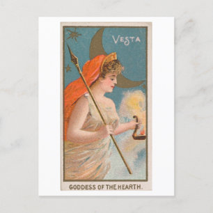 Strong Women Series #54: Goddess Vesta Vintag Postkarte