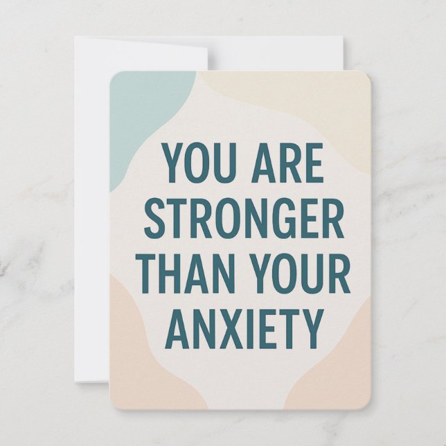 Stronger Than Anxiety – Motivational Card Einladung (Vorderseite)