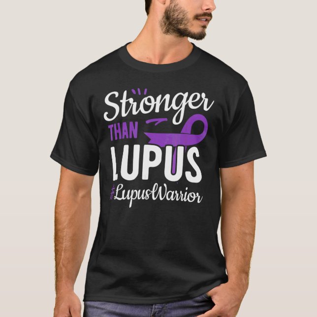 Stronger Than Lupus Warrior Lupus Awareness Purple T-Shirt (Vorderseite)