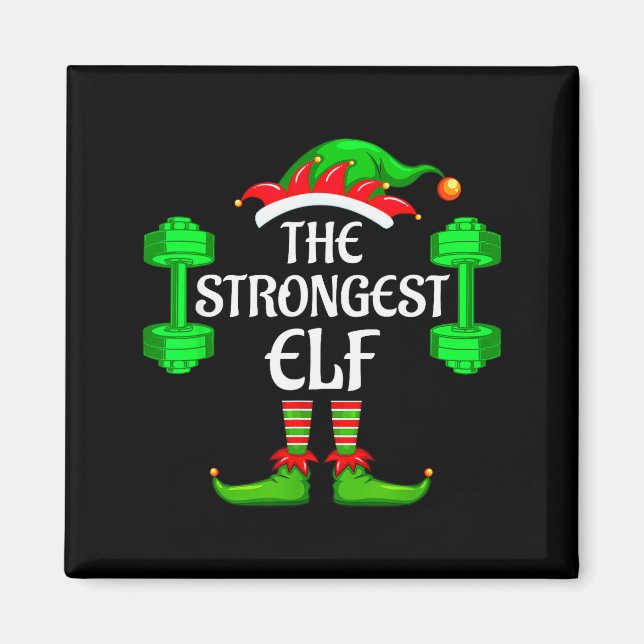 Strongest Elf Matching Family Group Christmas Part Magnet (Vorne)