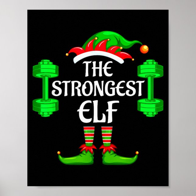 Strongest Elf Matching Family Group Christmas Part Poster (Vorne)