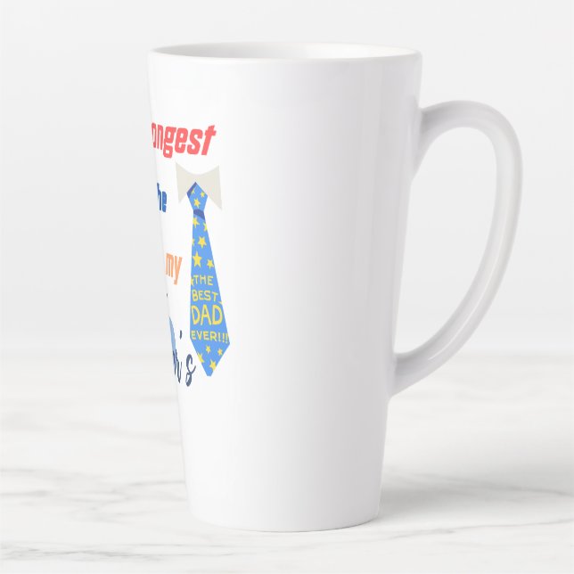 Strongest Man 👔 fröhliches Design für einen Helde Milchtasse (Rechts)