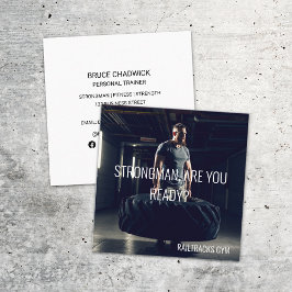 Strongman Gym Sports Fitness Personal Trainer Quadratische Visitenkarte