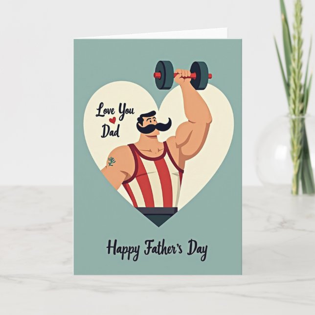 Strongman Liebt dich Papa Karte (Vorderseite)