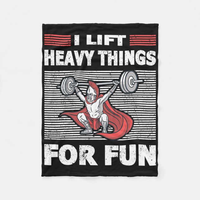 Strongman Outfit Heavy Dings for Fun Bodybuilding Fleecedecke (Vorderseite)