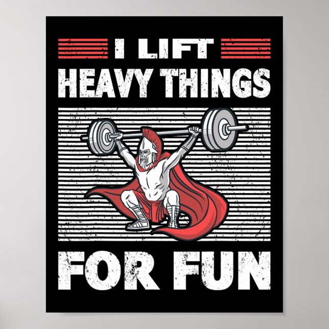 Strongman Outfit Heavy Dings for Fun Bodybuilding Poster (Vorne)