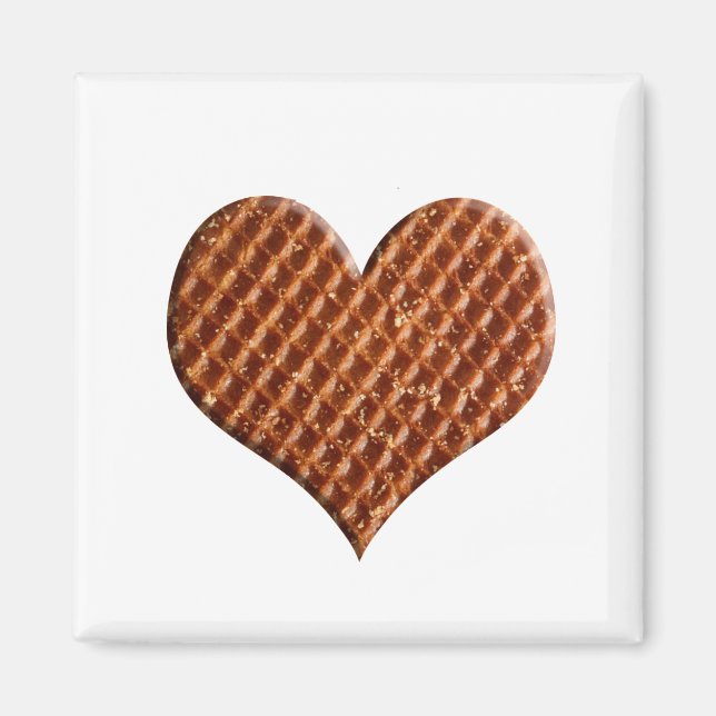 Stroopwafel hartjes magnet (Vorne)