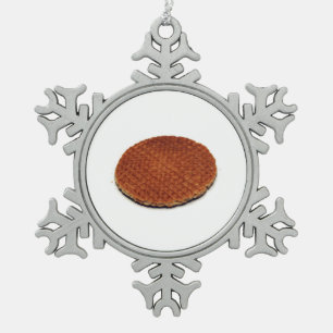 Stroopwafel Schneeflocken Zinn-Ornament