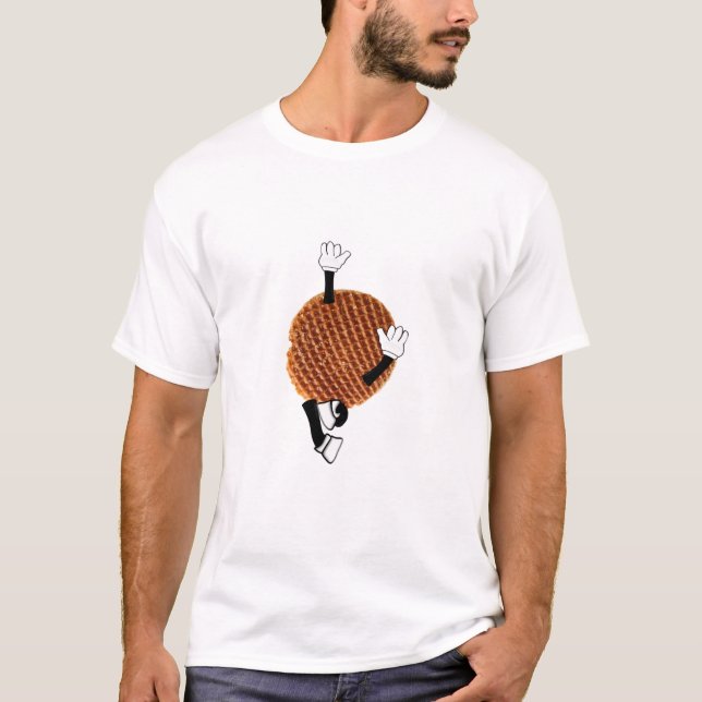 Stroopwafel springt vor Freude. T-Shirt (Vorderseite)