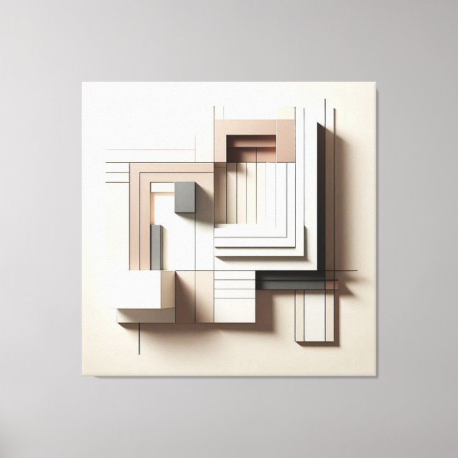 Structured Geometric Blocks Leinwanddruck (Vorderseite)