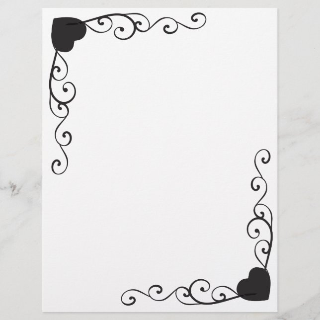 Strudel-Herz-Ecken-Grenzbriefkopf Briefbogen (Vorderseite)