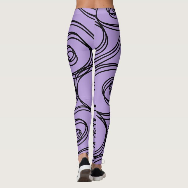 STRUDEL-MUSTER-ULTRAVIOLETTES durch Slipperywindow Leggings (Rückseite)