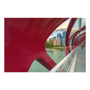 Struktur der Friedensbrücke und Stadtbild Fotodruck