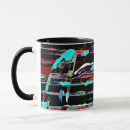 Strukturelle Interferenz – Abstrakter Kaffeebecher Tasse