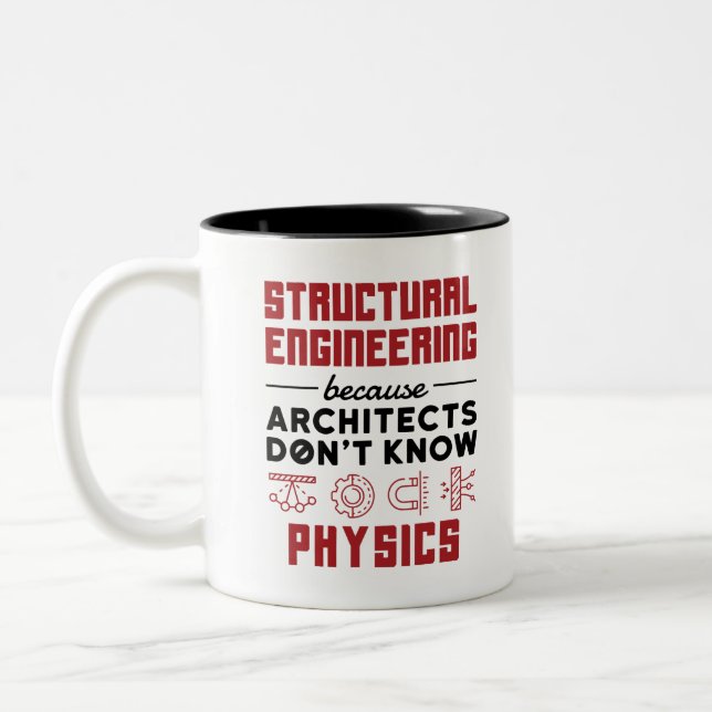 Strukturelles Engineering Sarcastic Physics Sprich Zweifarbige Tasse (Links)