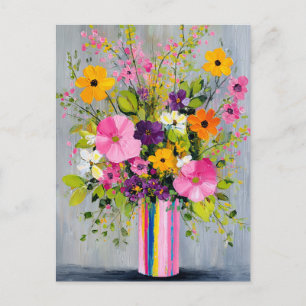 Strukturierte Blumen in einer Vase Postkarte