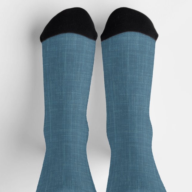 Strukturierte Fischgrätblau.  Socken (Oben)
