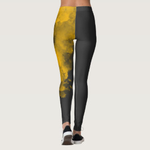 Strukturierte gelbe Leggings - Einzigartiger Hinte