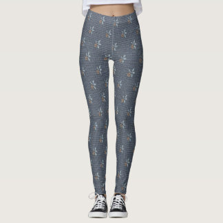 strukturierte graue Leggings