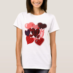 Strukturierte Herz-Collage T-Shirt