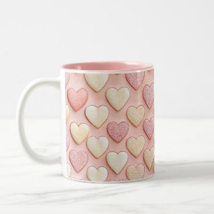 Strukturierte Herzen Rosa Valentinstag Zweifarbige Tasse