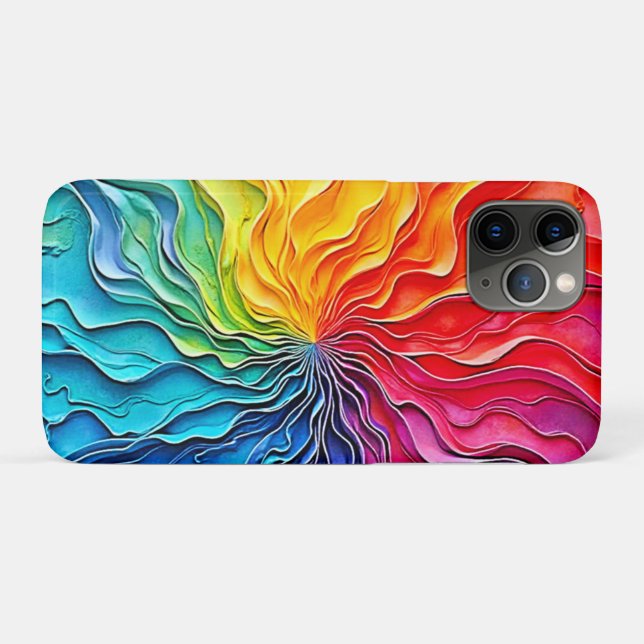 Strukturierte Regenbogen-Swirlarbeit Case-Mate iPhone Hülle (Rückseite (Horizontal))