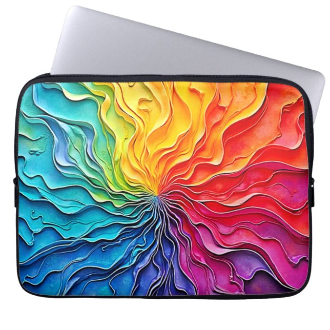 Strukturierte Regenbogen-Swirlarte Laptopschutzhülle (Vorderseite)