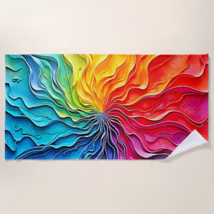 Strukturierte Regenbogen-Swirlarte Strandtuch