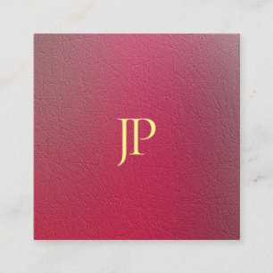 Strukturierte Textur Gold Monogram Elegant Quadratische Visitenkarte