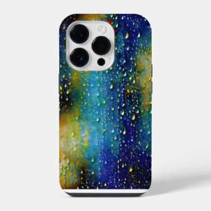 Strukturiertes Blau Gelb Aqua Knackiges Lebendiges iPhone 14 Pro Hülle