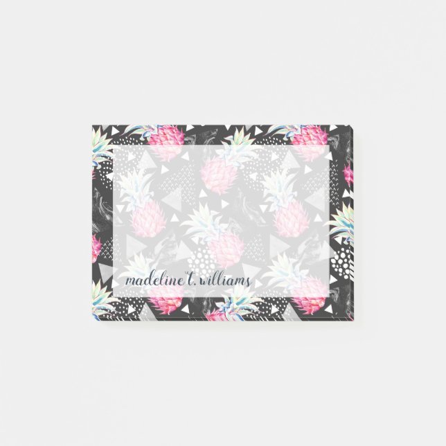 Strukturiertes Dreieck-Ananas-Muster Post-it Klebezettel (Vorderseite)