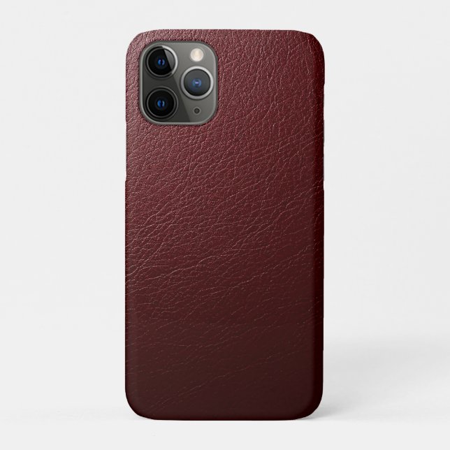 Strukturiertes dunkelrotes Leder Case-Mate iPhone Hülle (Rückseite)
