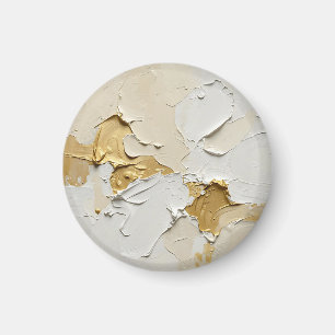 Strukturiertes Gold-Impasto-Abstrakt Neutral Magnet