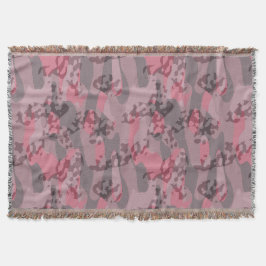 strukturiertes rosa und mauve Camo abstrakt Decke