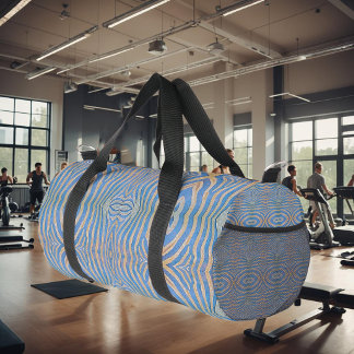 Strukturiertes, symmetrisches blau-goldenes Zebram Duffle Bag