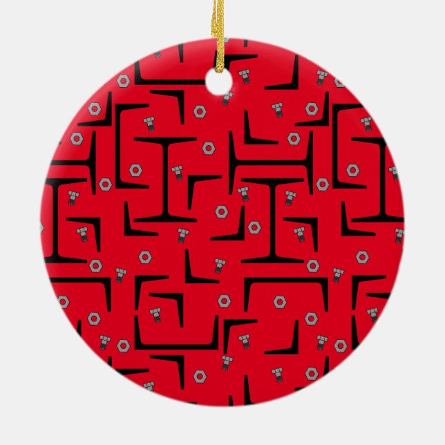 Strukturstahlmuster Keramik Ornament (Hinten)
