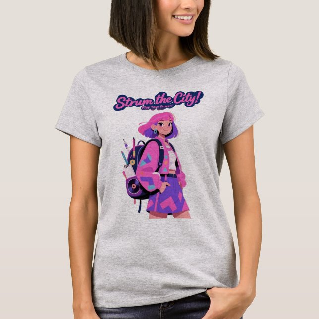 Strum the City! Play Your Power! | Trendy Women’s  T-Shirt (Vorderseite)