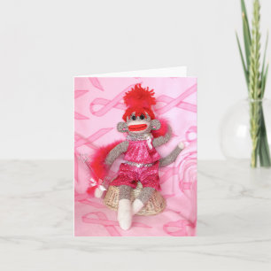 Strumpf Affen für die Heilung Pink Denise Karte