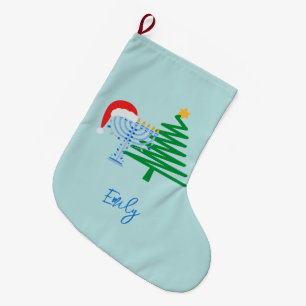 Strumpf Blue Chrismukkah Großer Weihnachtsstrumpf