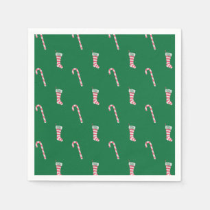 Strumpf & Candy Cane Pattern Napkins Serviette