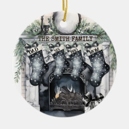 Strumpf der Familie Personalisiert Weihnachten Keramik Ornament