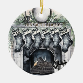 Strumpf der Familie Personalisiert Weihnachten Keramik Ornament