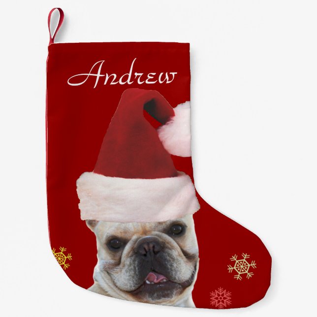 Strumpf der Weihnachtsfranzösischen Bulldogge Kleiner Weihnachtsstrumpf (Vorderseite)