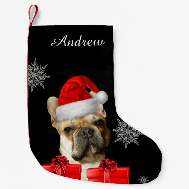 Strumpf der Weihnachtsfranzösischen Bulldogge Kleiner Weihnachtsstrumpf (Vorderseite)