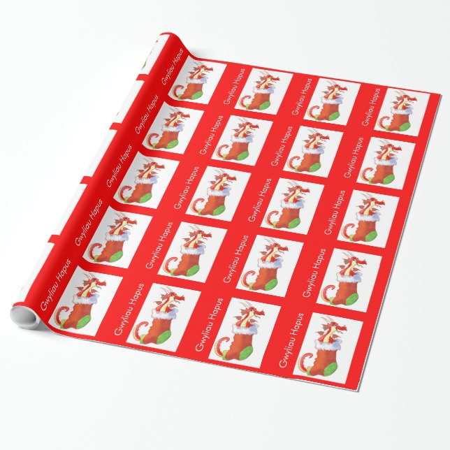 Strumpf-Drache-Geschenk-Verpackung Geschenkpapier (Ungerollt)